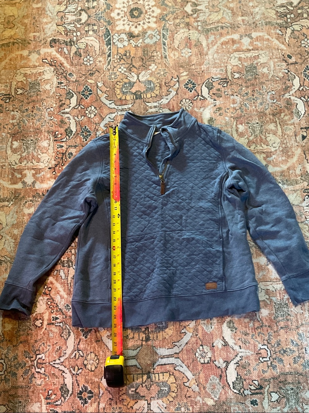 L.L. Bean Quilted Half-Zip Pullover Jacket in Slate Blue Women’s Large